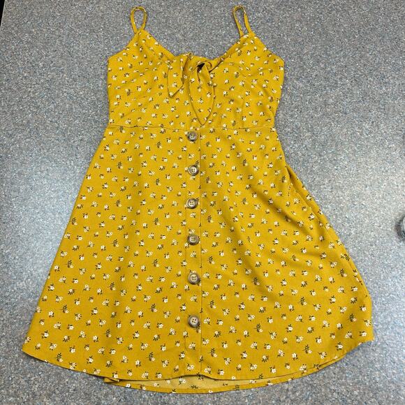 Gold Floral Sundress Size Small - Picture 5 of 5